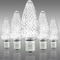 Pure White - LED C9 - Christmas Light Replacement Bulbs - Faceted Finish